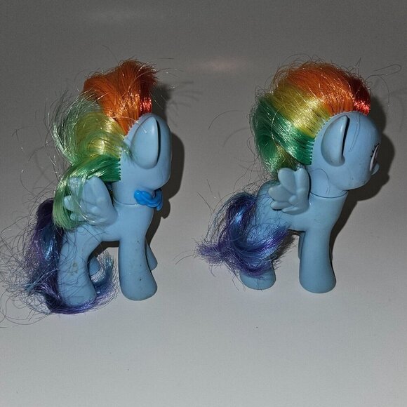 2 Hasbro MLP My Little Pony 3" Rainbow Dash Toy Lot Brushable Tail READ - Picture 6 of 12